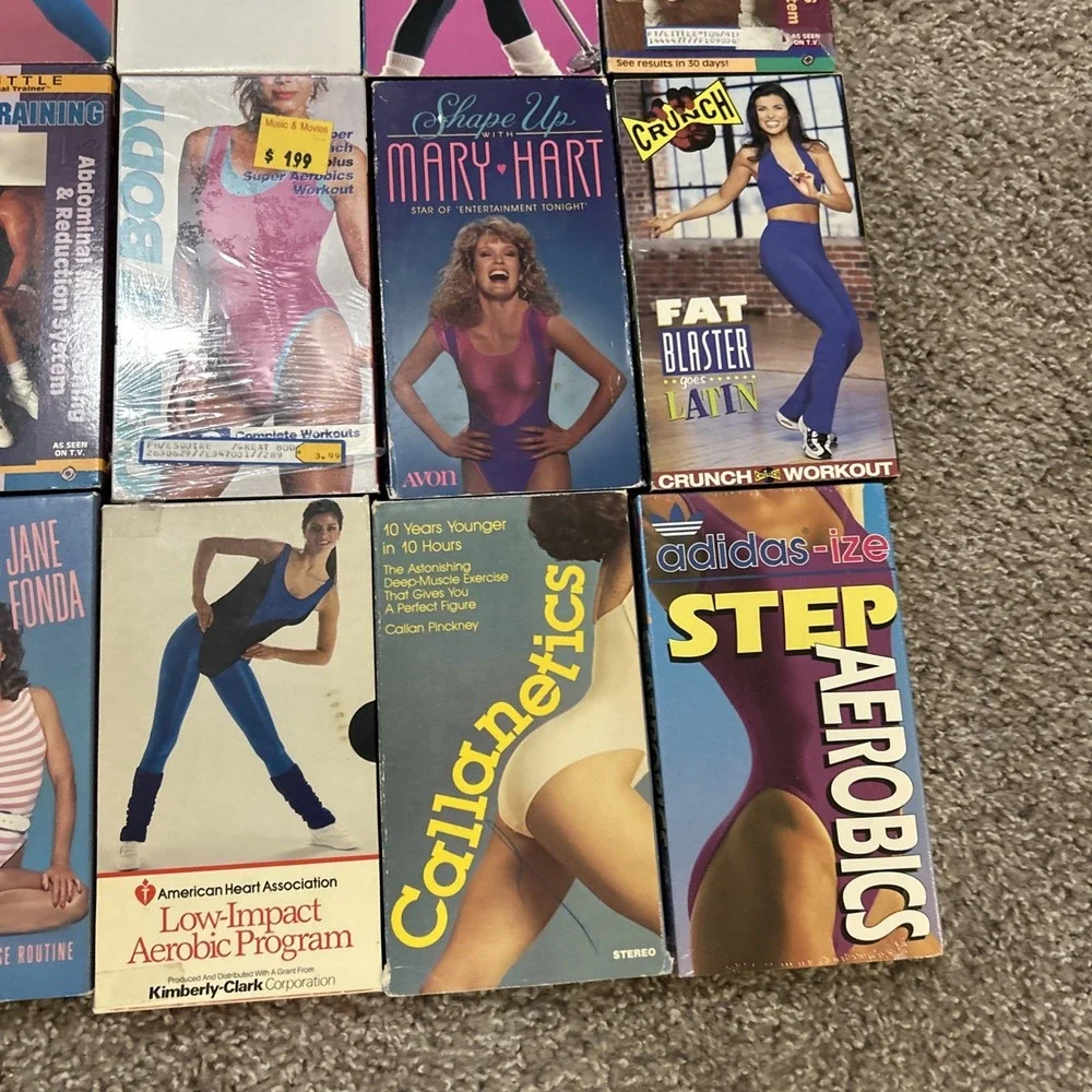 Fitness VHS Lot Of 22 Workout Videos Sealed/Used Joe Weider/‎ Tony Little Etc